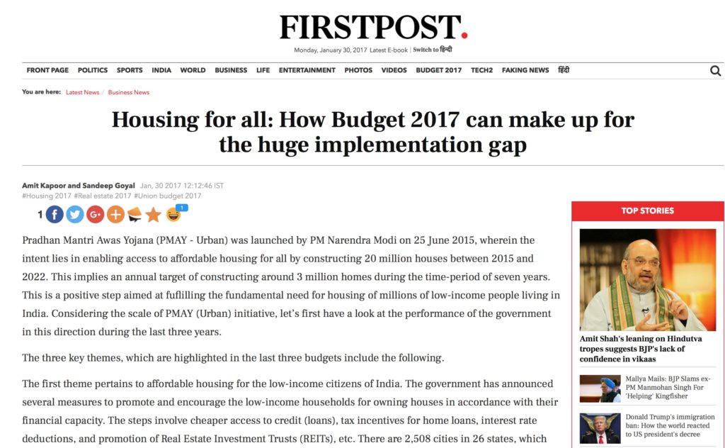 Housing for all: How Budget 2017 can make up for the huge implementation gap