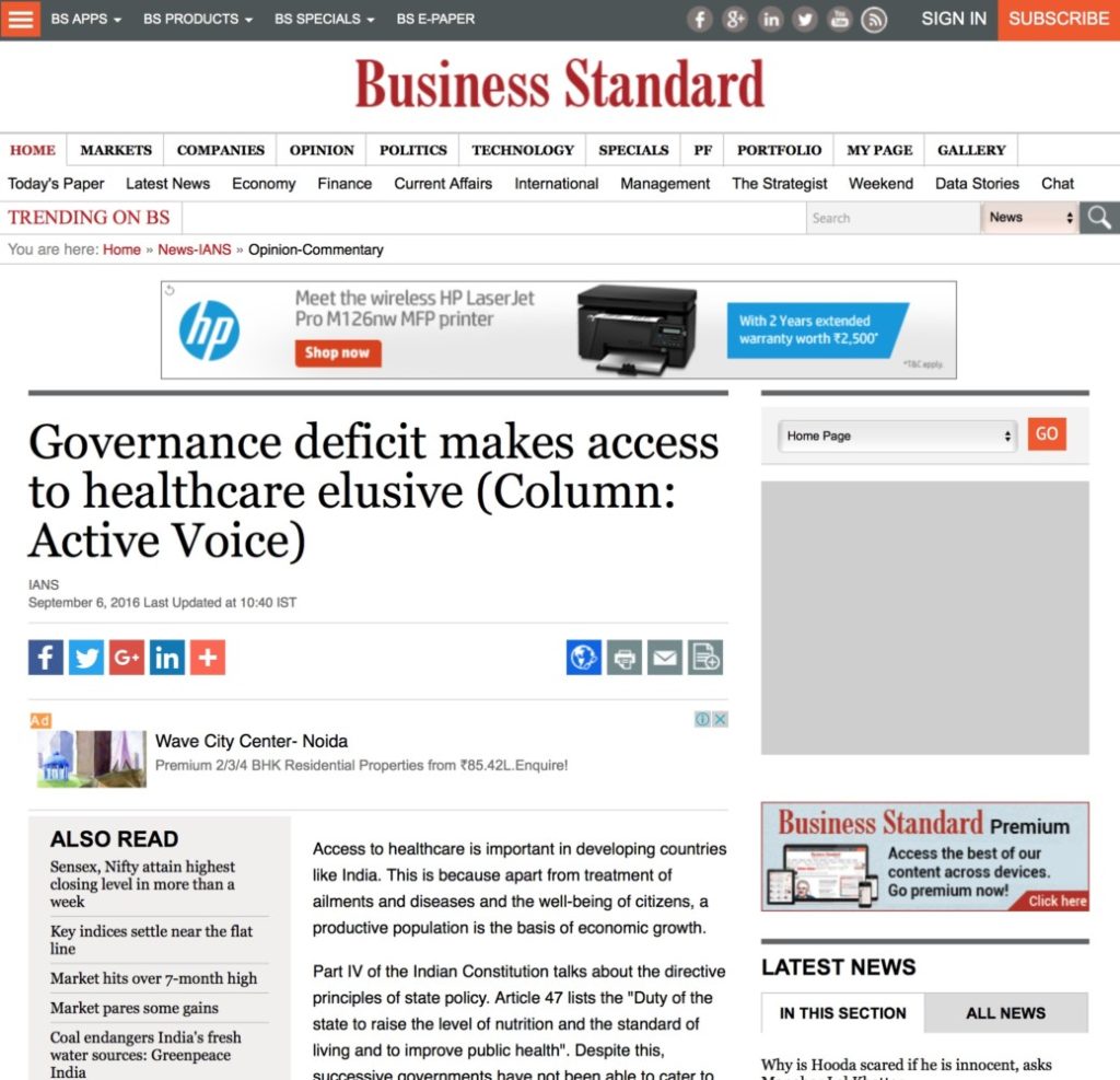 Governance deficit makes access to healthcare elusive