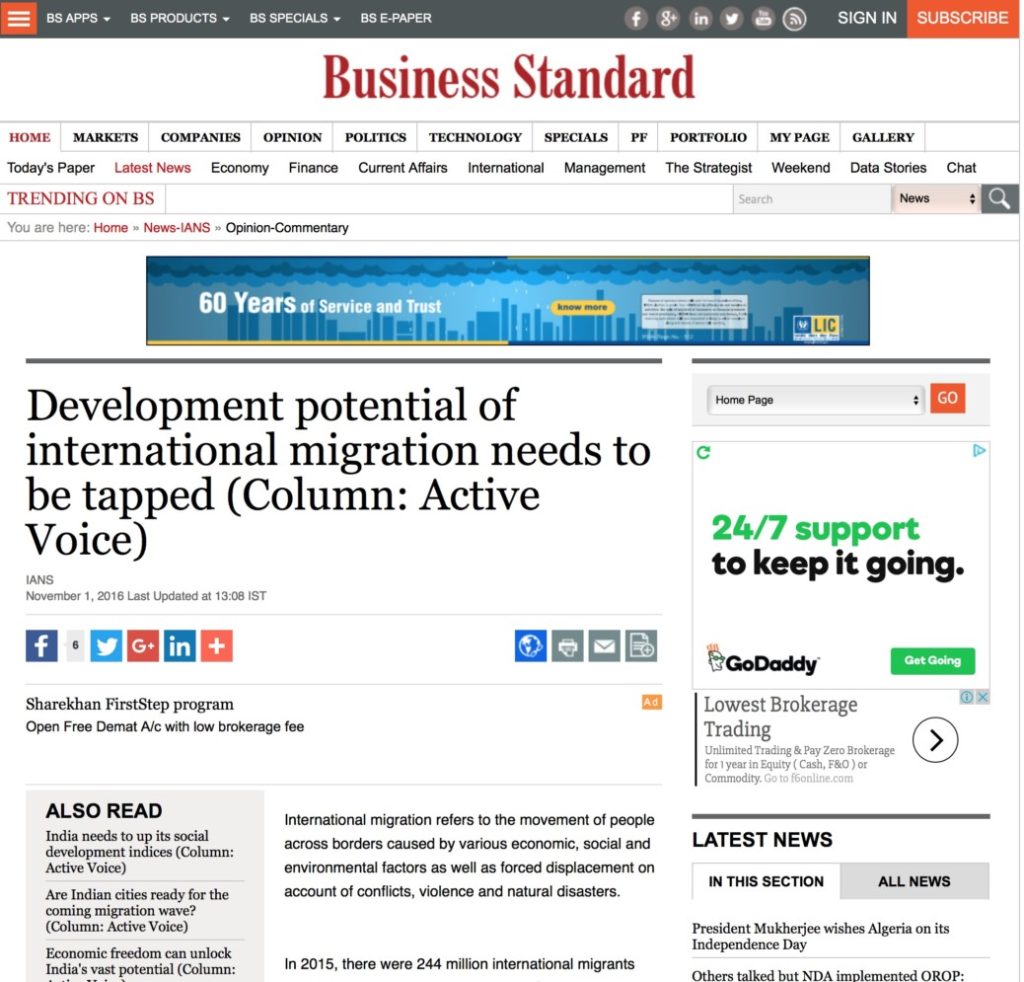 Development potential of international migration needs to be tapped