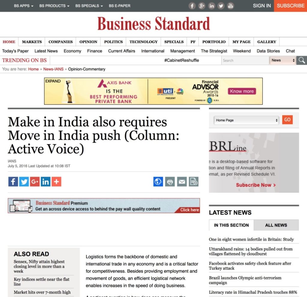 Make in India also requires Move in India push