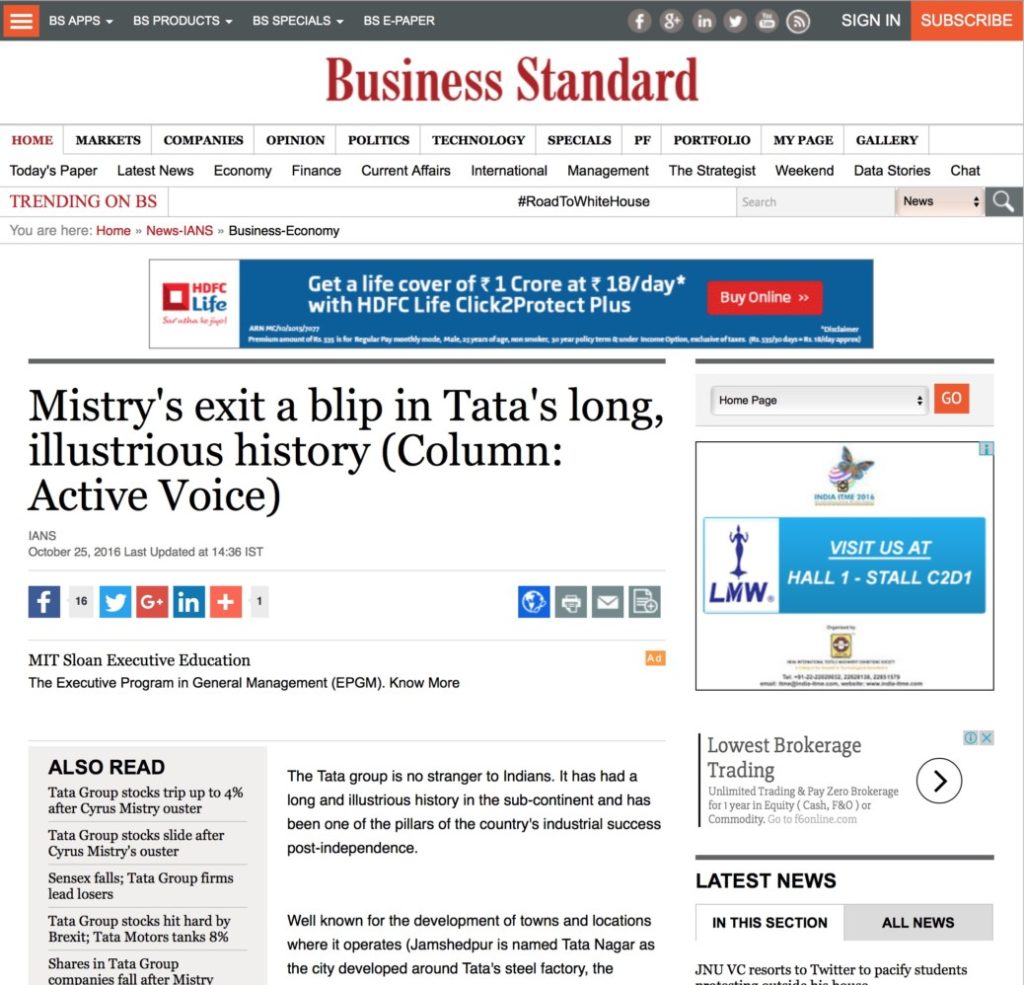 Mistry's exit a blip in Tata's long, illustrious history
