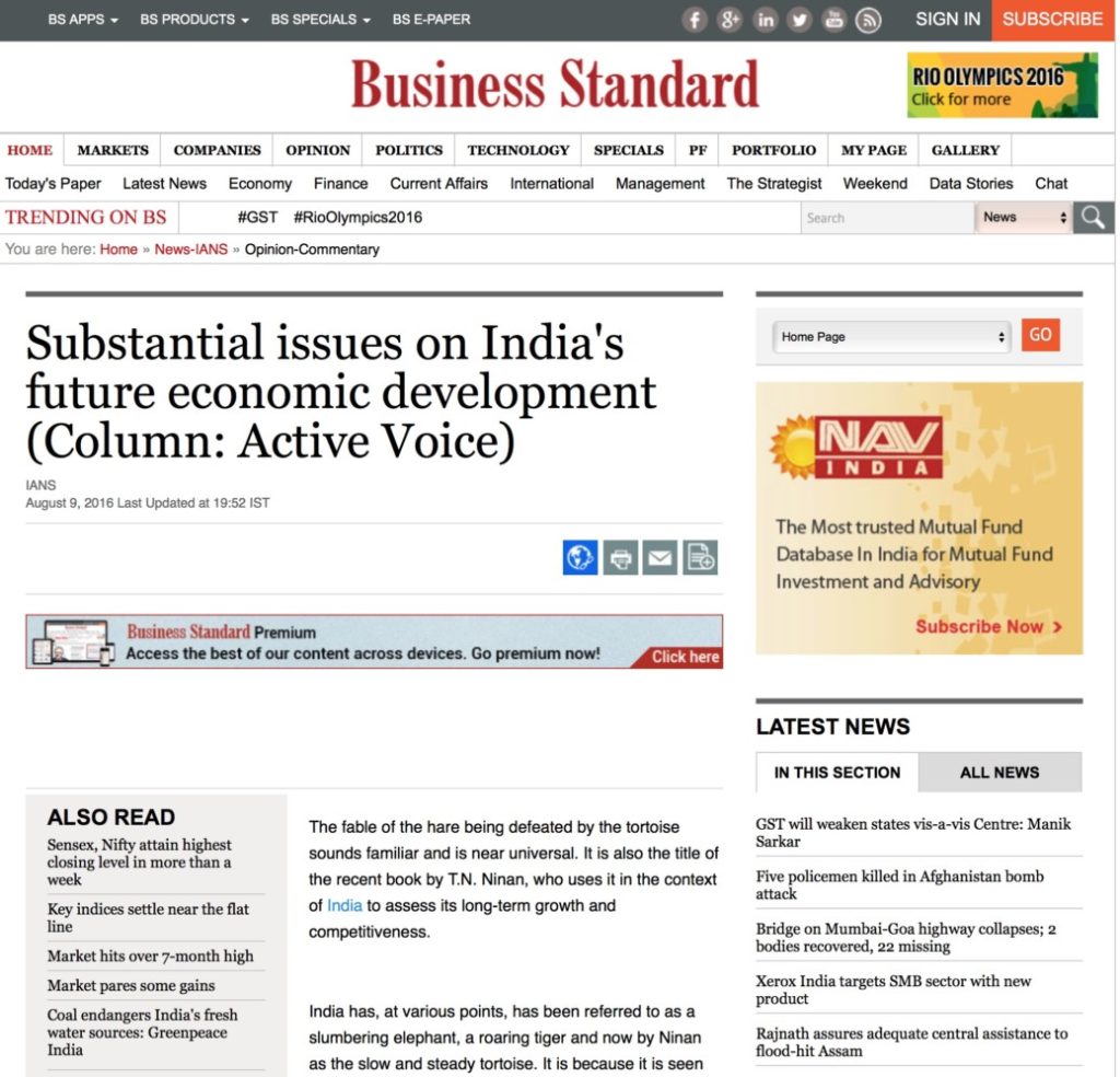 Substantial issues on India's future economic development