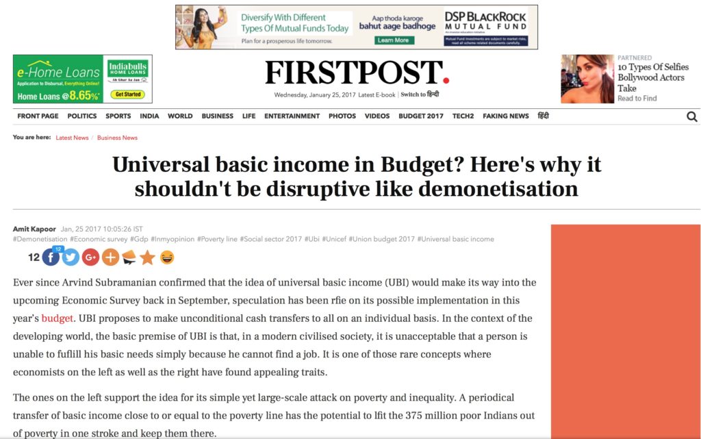 Universal basic income in Budget? Here's why it shouldn't be disruptive like demonetisation