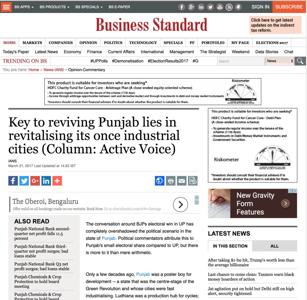 Key to reviving Punjab lies in revitalising its once industrial cities 