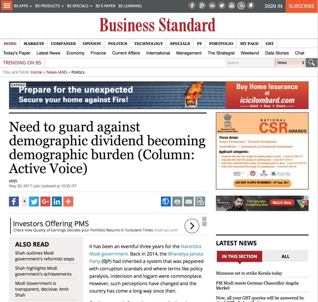 Need to guard against demographic dividend becoming demographic burden
