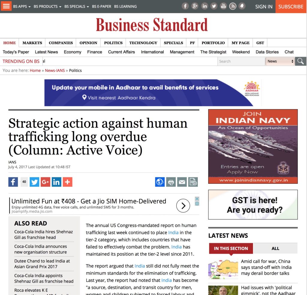Strategic action against human trafficking long overdue