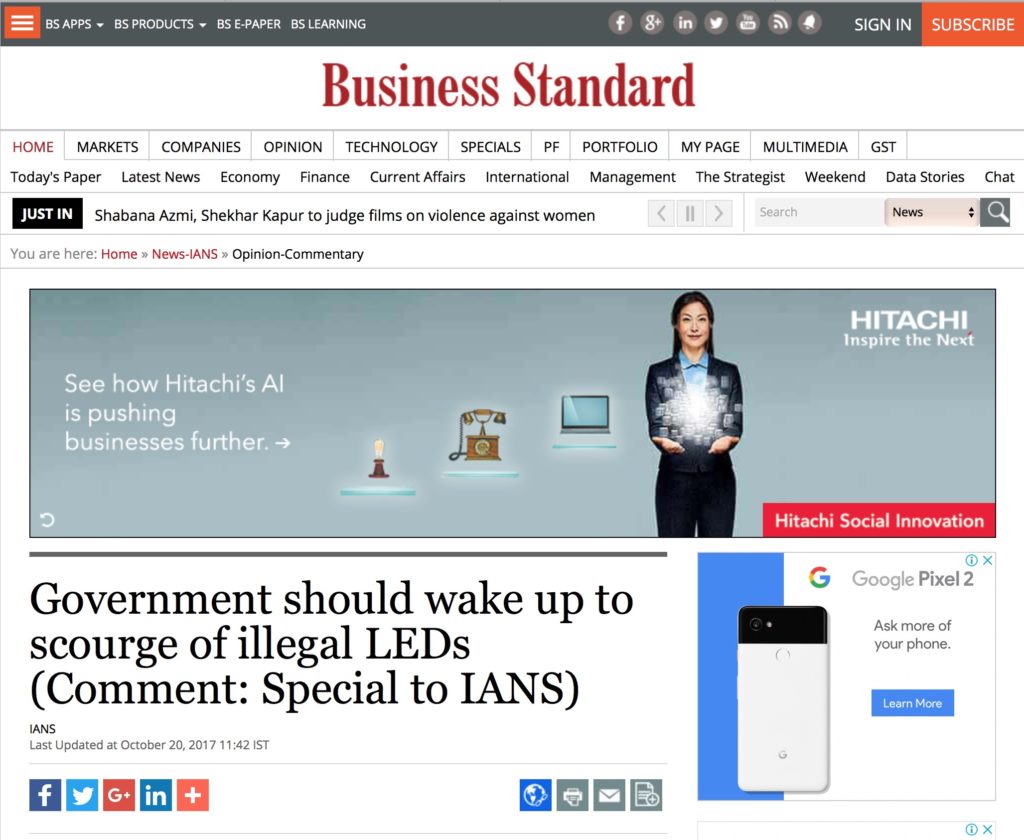 Government should wake up to scourge of illegal LEDs 