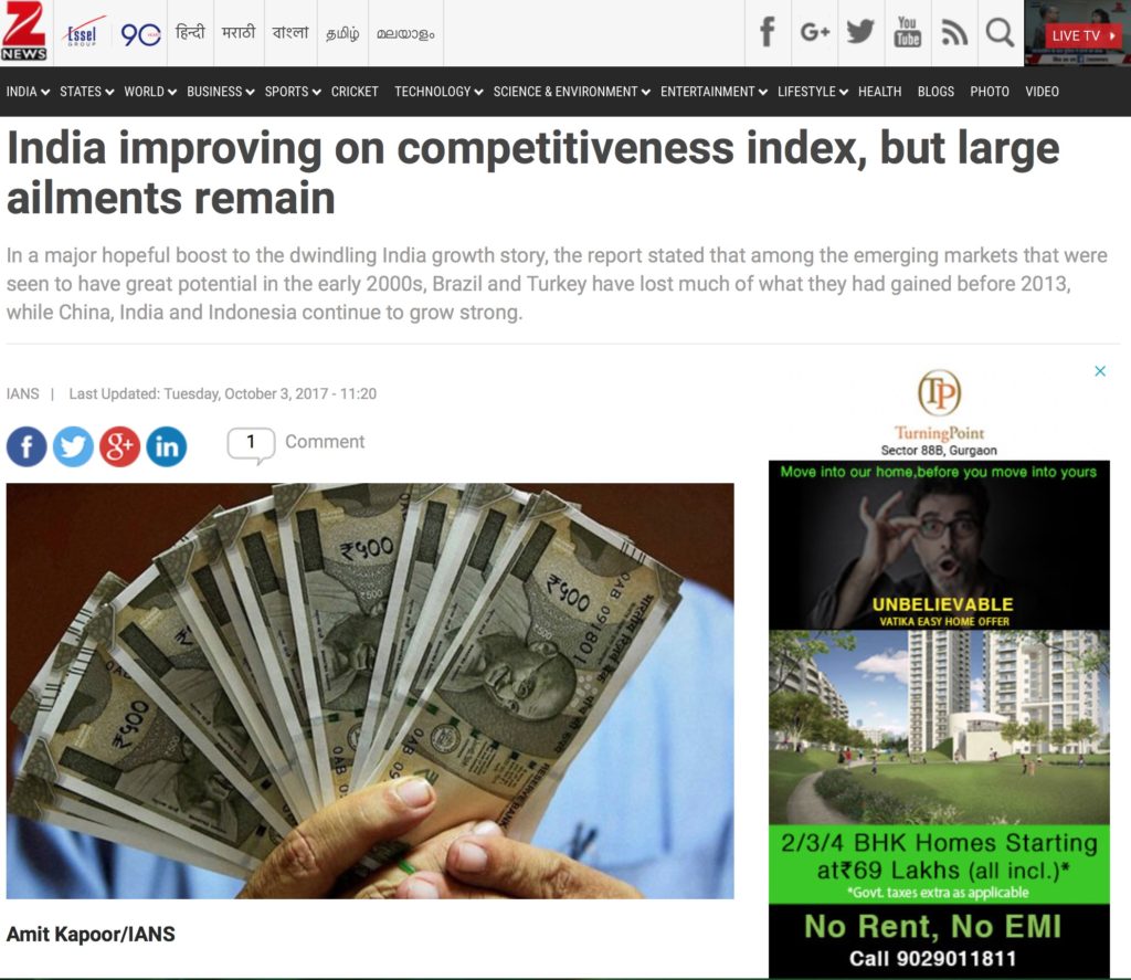 India improving on competitiveness index, but large ailments remain