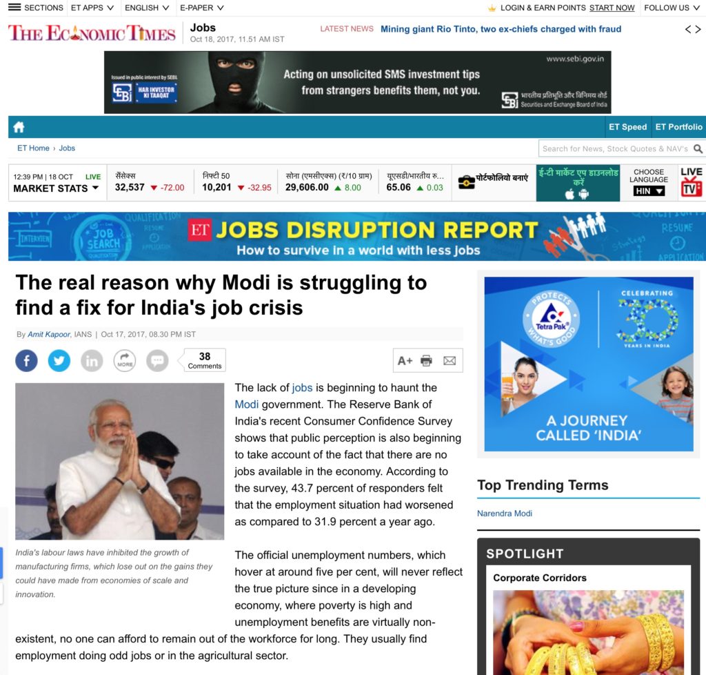 The real reason why Modi is struggling to find a fix for India's job crises