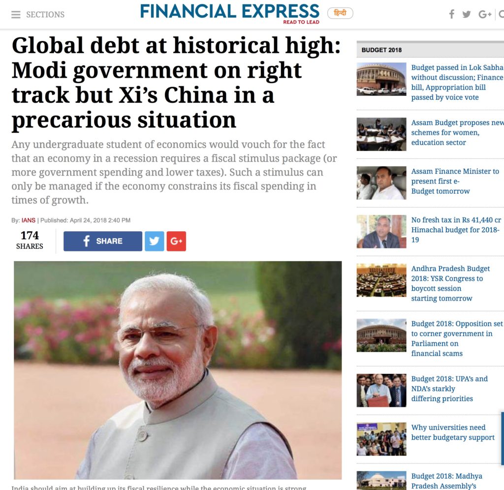 Global debt at historical high: Modi government on right track but Xi’s China in a precarious situation