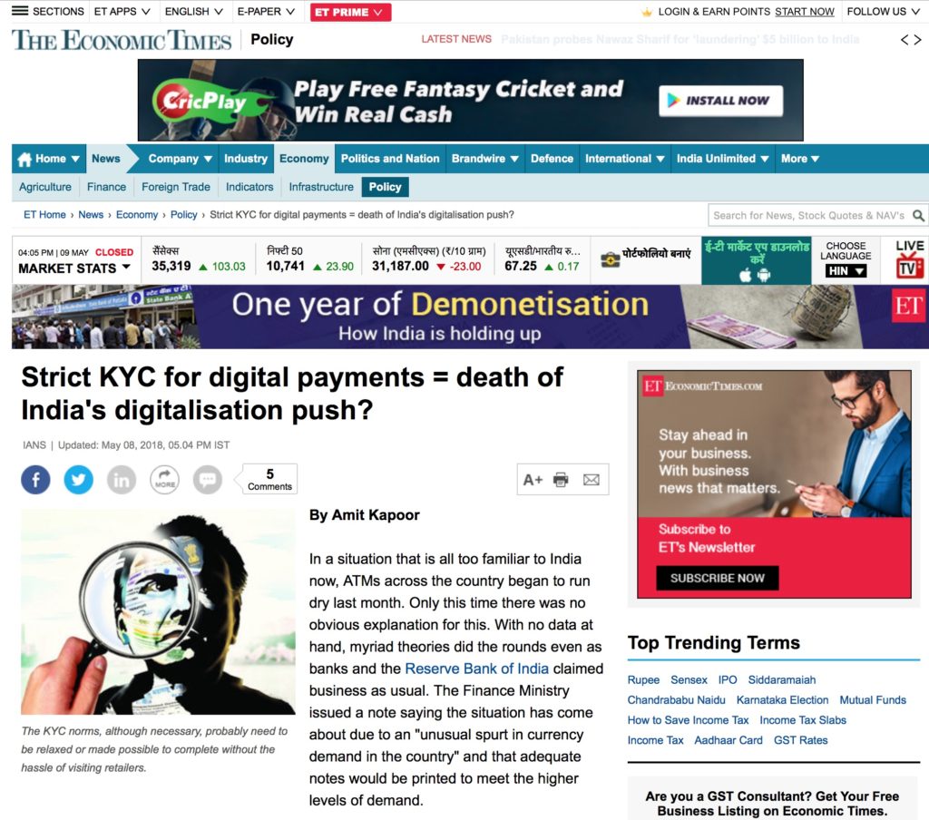Strict KYC for digital payments = death of India's digitalisation push?
