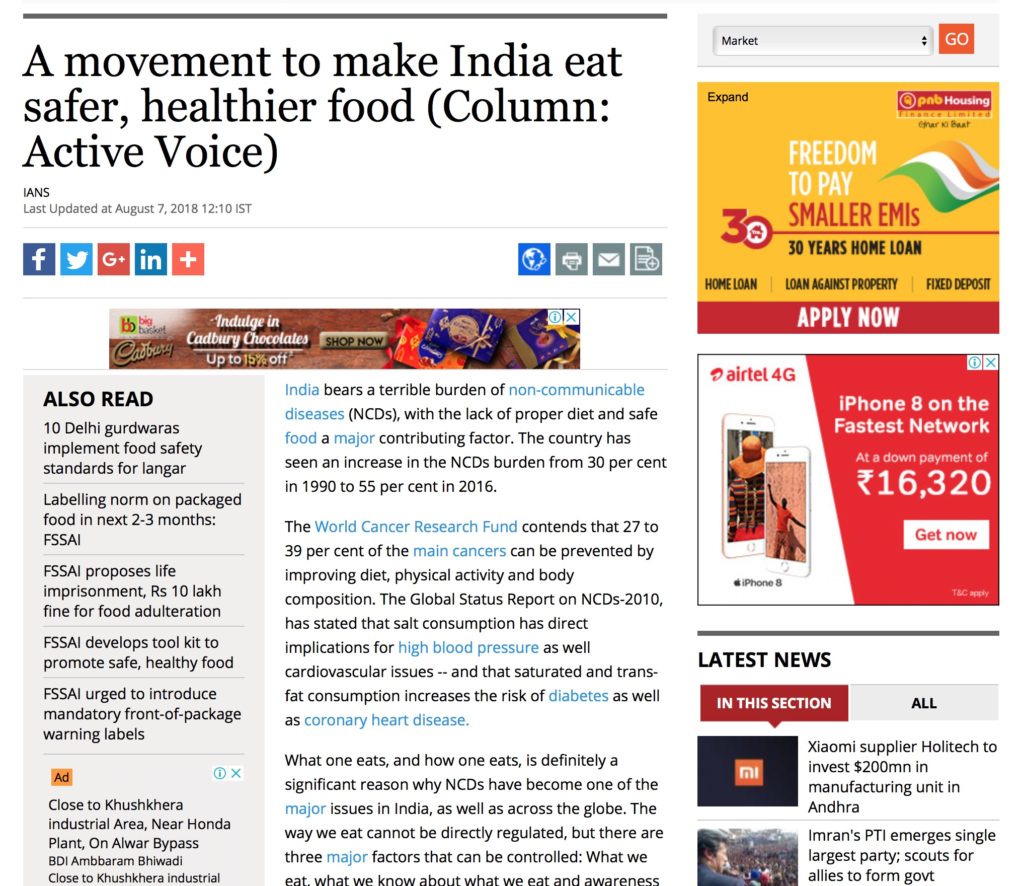 A movement to make India eat safer, healthier food