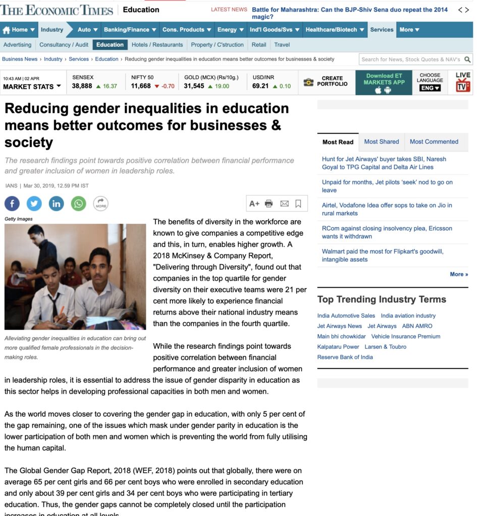 Reducing gender inequalities in education Better outcomes for businesses and society﻿
