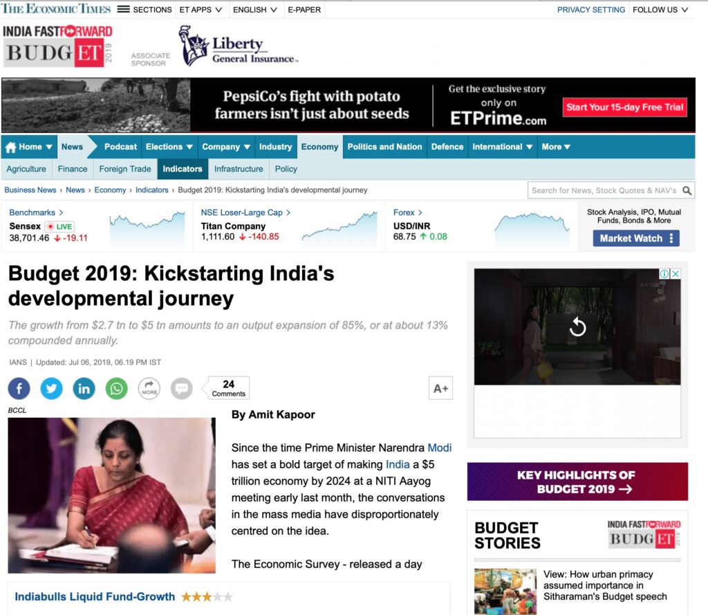 Budget 2019: Kickstarting India's developmental journey 
