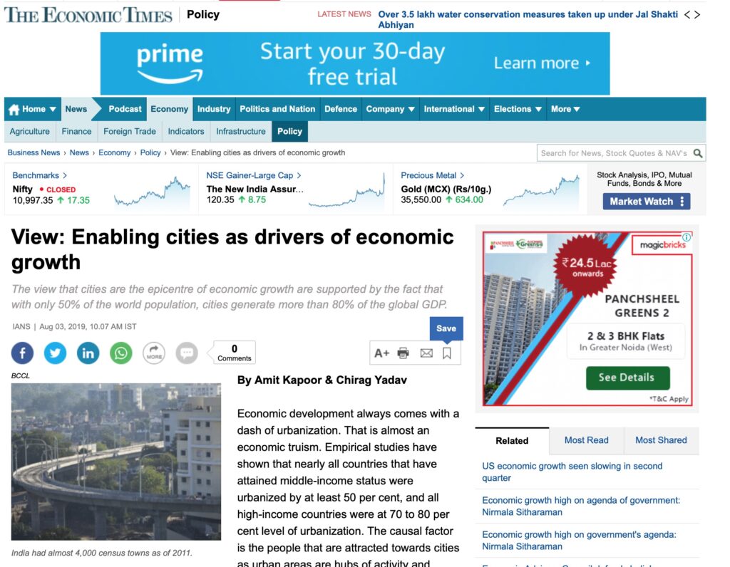 Enabling Cities as Drivers of Economic Growth