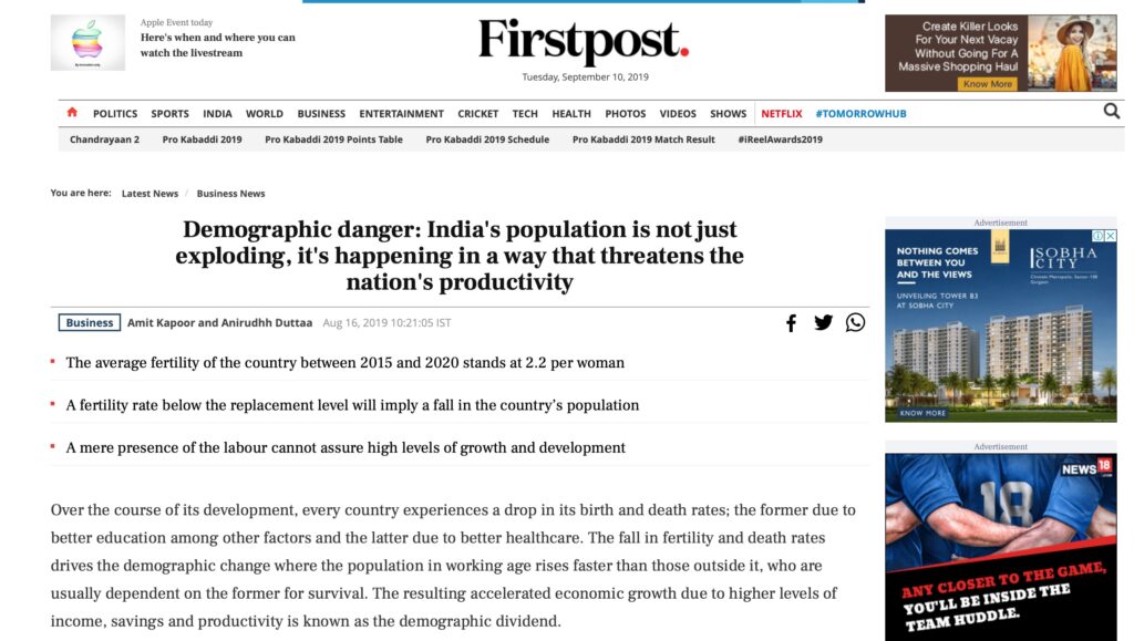 Demographic danger: India's population is not just exploding, it's happening in a way that threatens the nation's productivity
