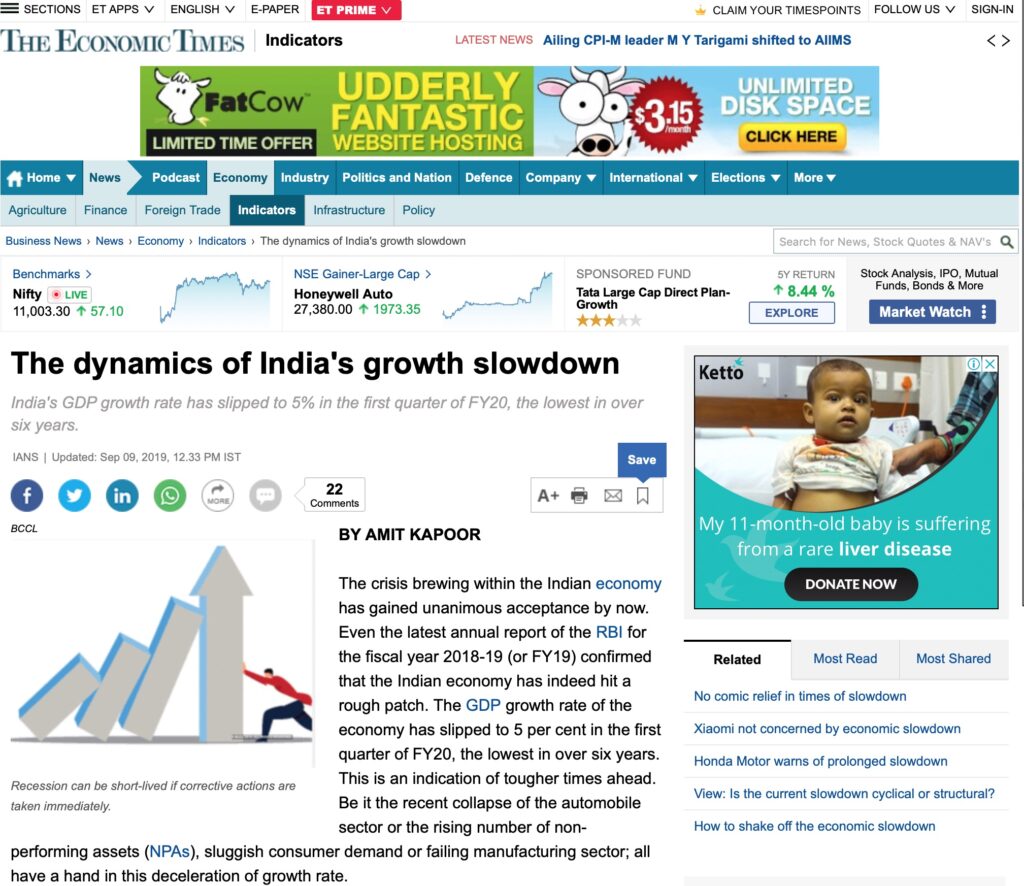 The Dynamics of India’s Growth Recession