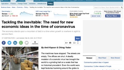 Tackling the Inevitable: The Need for New Economic Ideas in the Time of Coronavirus