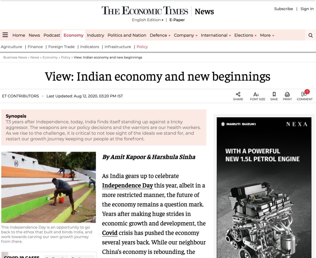 Indian economy and new beginnings