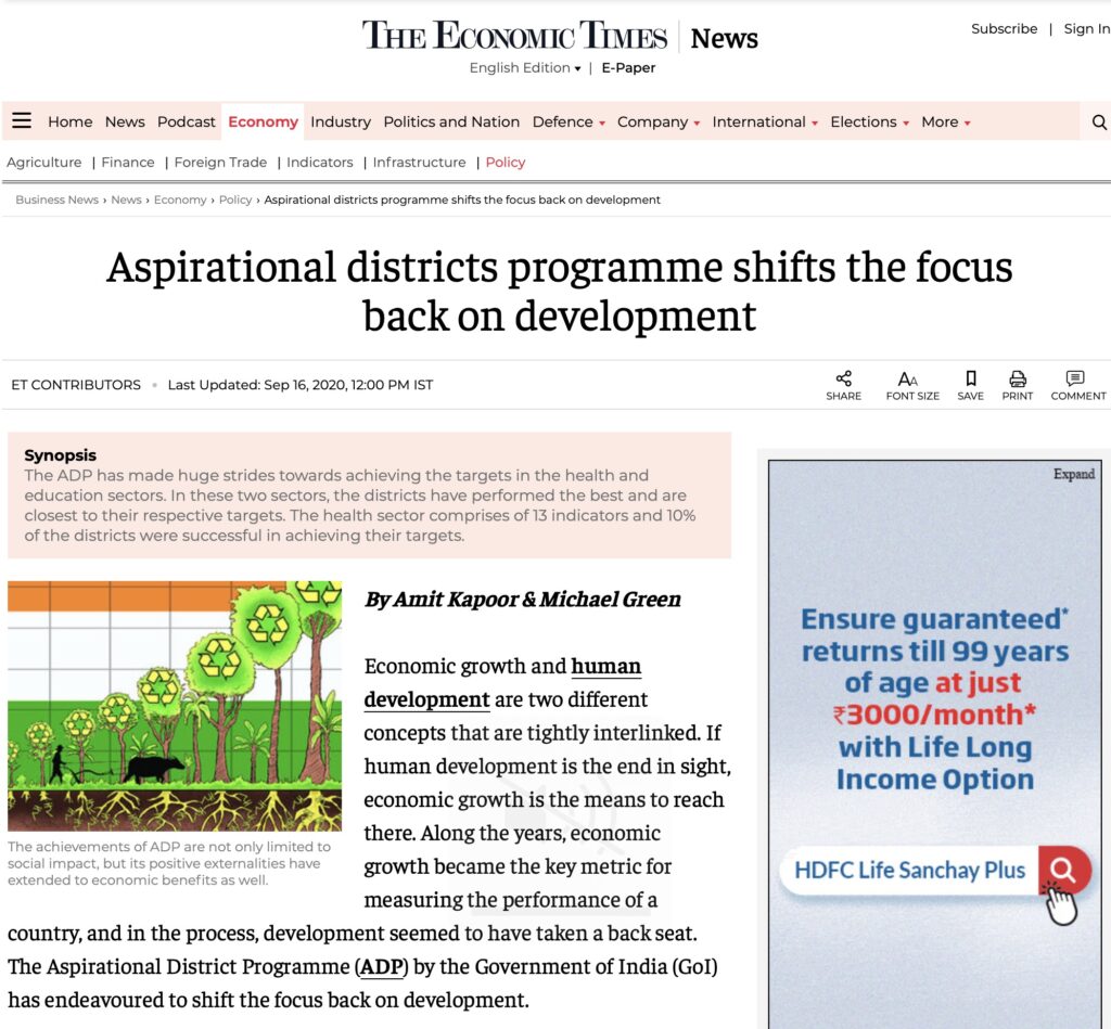 Aspirational Districts Programme shifts the focus back on development