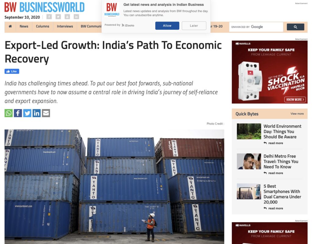 Export-led growth: India’s path to economic recovery