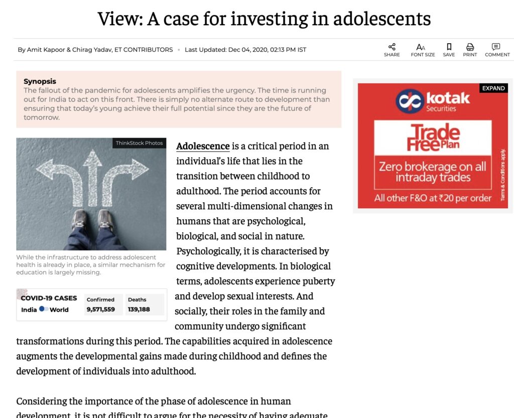 A Case for Investing in Adolescents