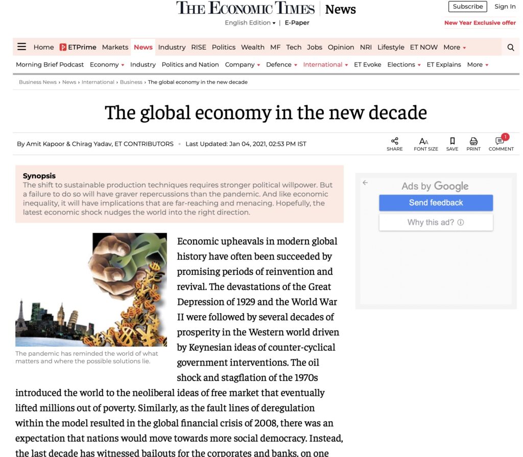 The Global Economy in the New Decade