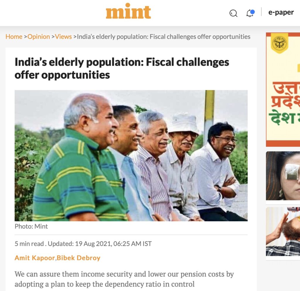 India’s elderly population: Fiscal challenges and opportunities