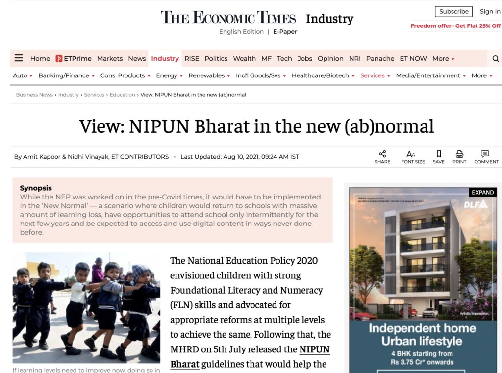 NIPUN Bharat in the New (Ab)Normal