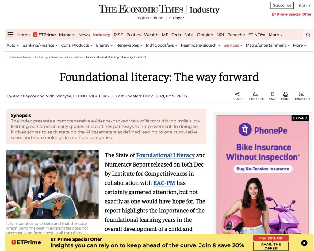 Foundational Literacy: The way forward