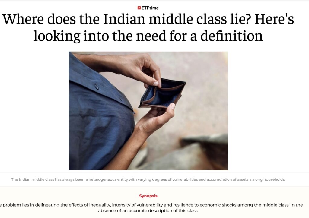 Where does the Indian Middle Class lie?A Need for a Definition 