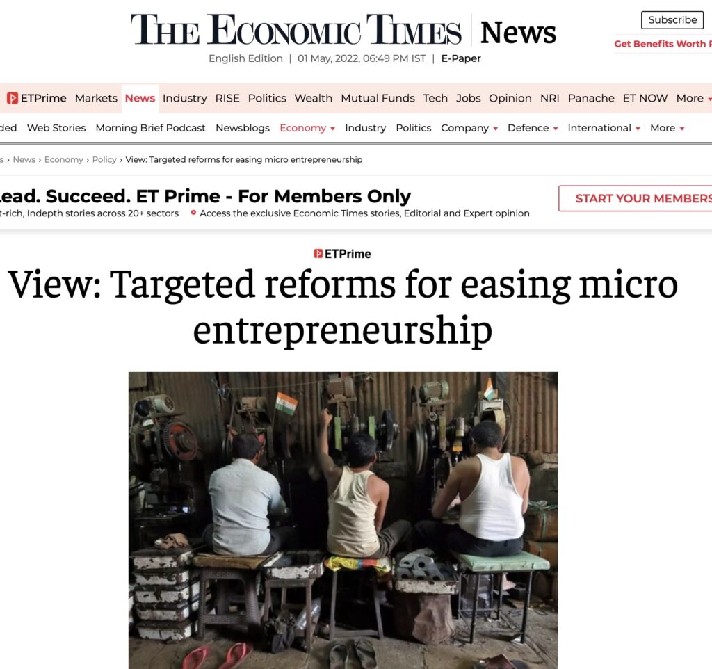 Transforming Micro: Targeted Reforms for Easing Micro Entrepreneurship
