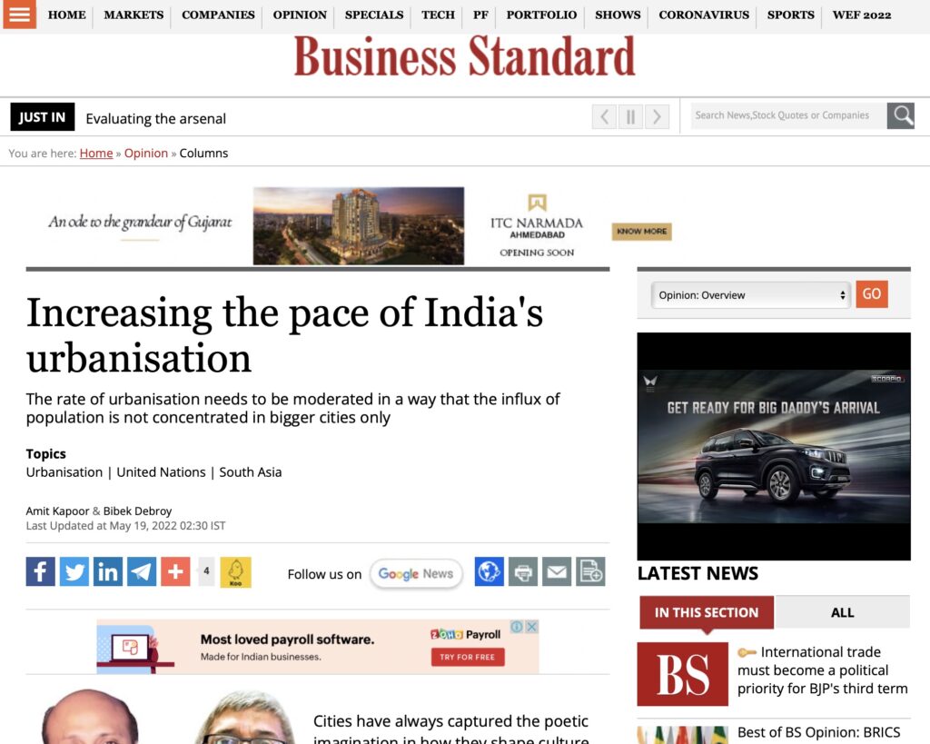 Increasing the pace of India's urbanisation