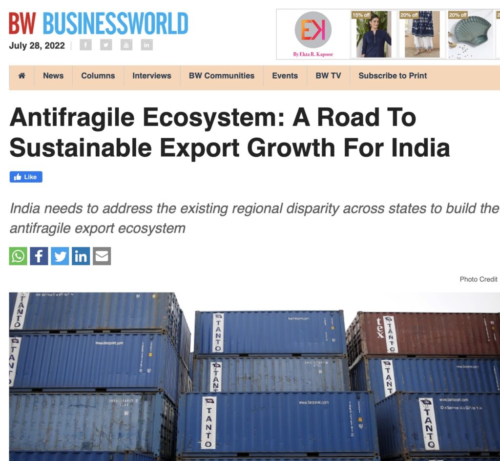 Antifragile Ecosystem: A road to sustainable export growth for India