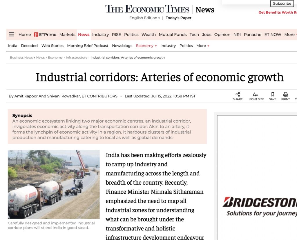 Industrial corridors: Arteries of economic growth 