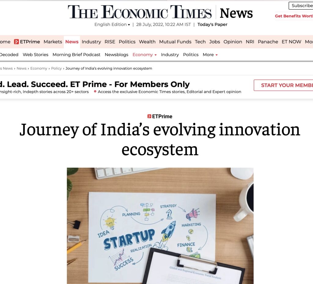 Journey  of India’s Evolving Innovation Ecosystem