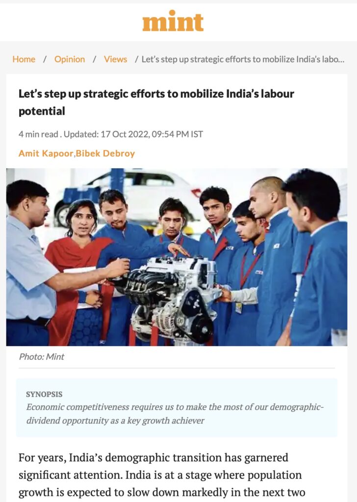 Lets Step up strategic efforts mobilise India's labour potential