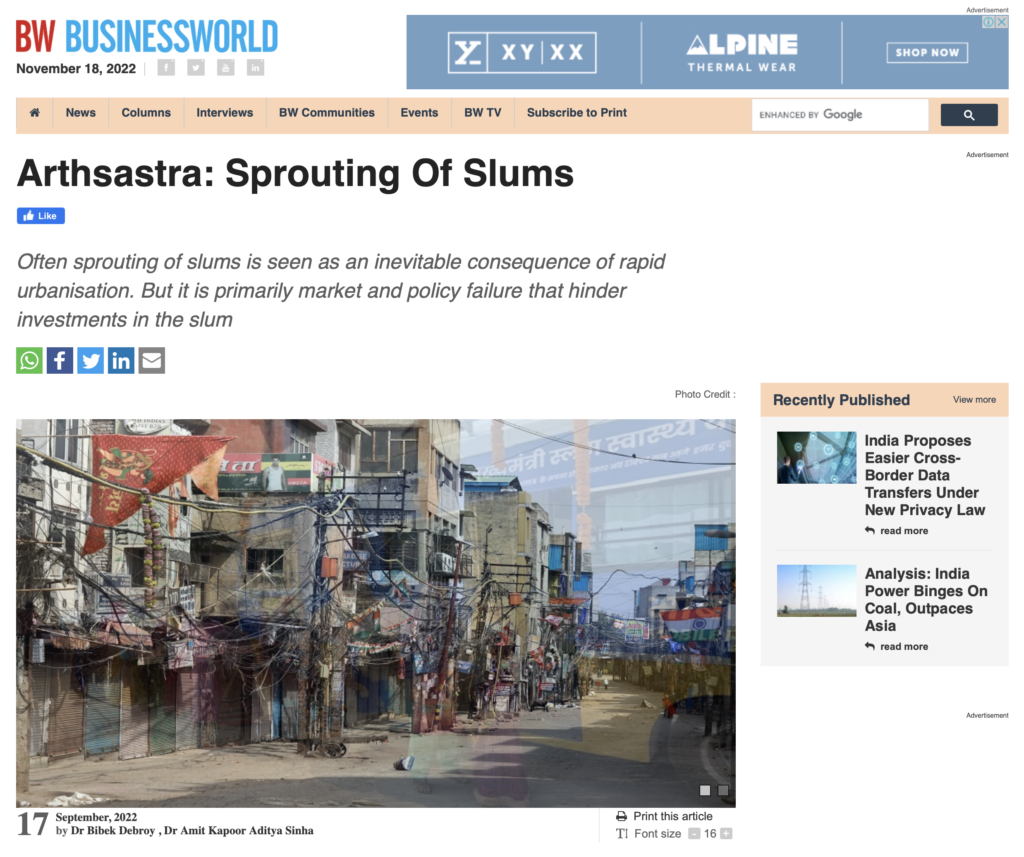 Sprouting of Slums
