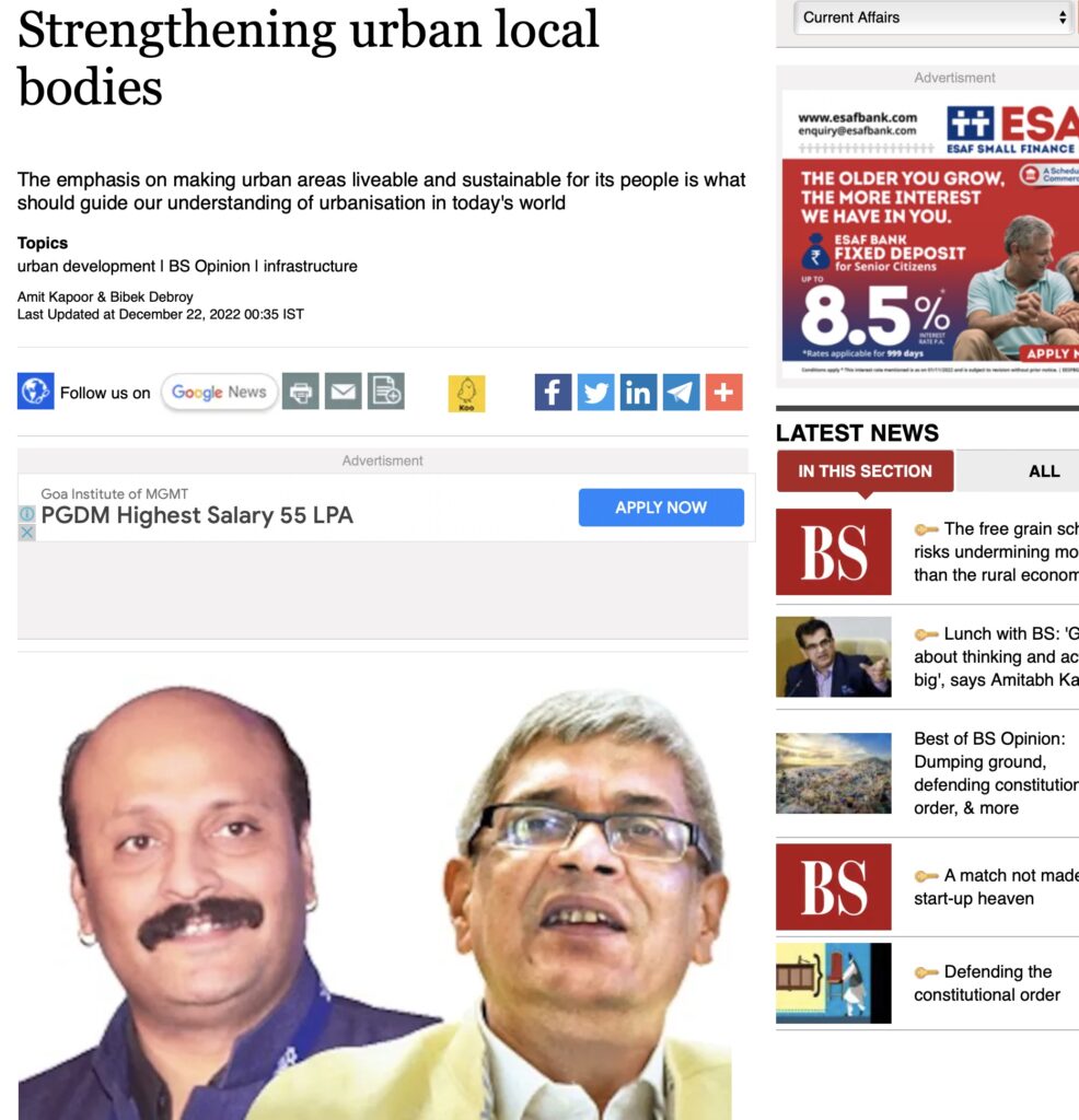 Strengthening Urban Local Bodies