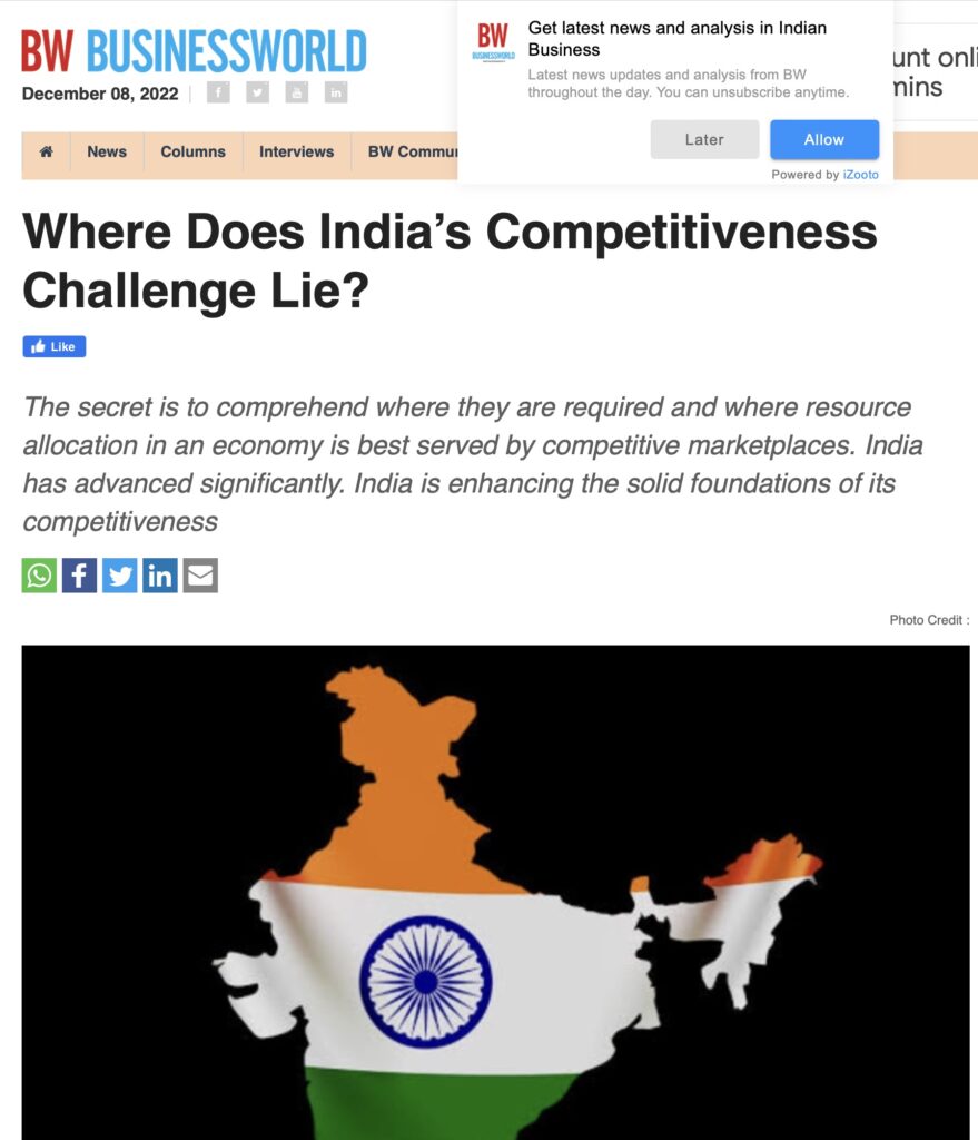 Where Does India’s Competitiveness Challenge Lie?
