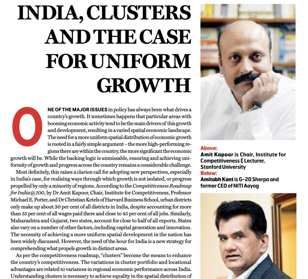 India, Clusters and the Case for Uniform Growth