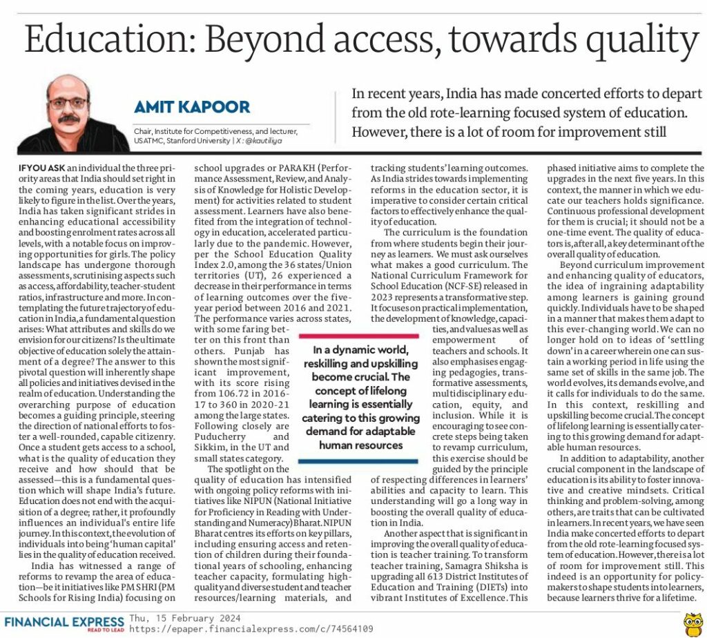 Beyond Access to Education: Let’s Talk Quality 